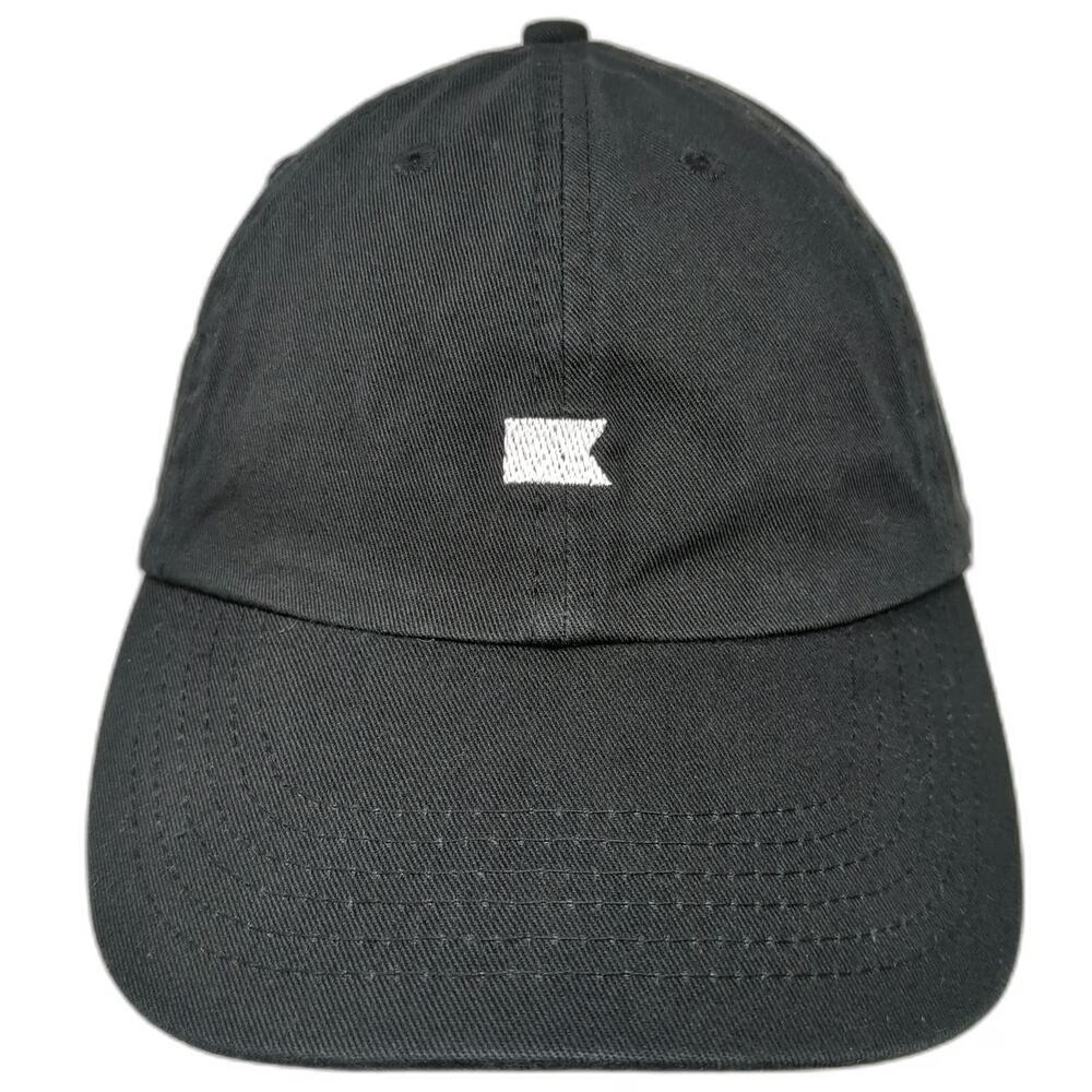 Klaviyo Logo Embroidered Small Flag Black Baseball Cap One Size Slideback Hat